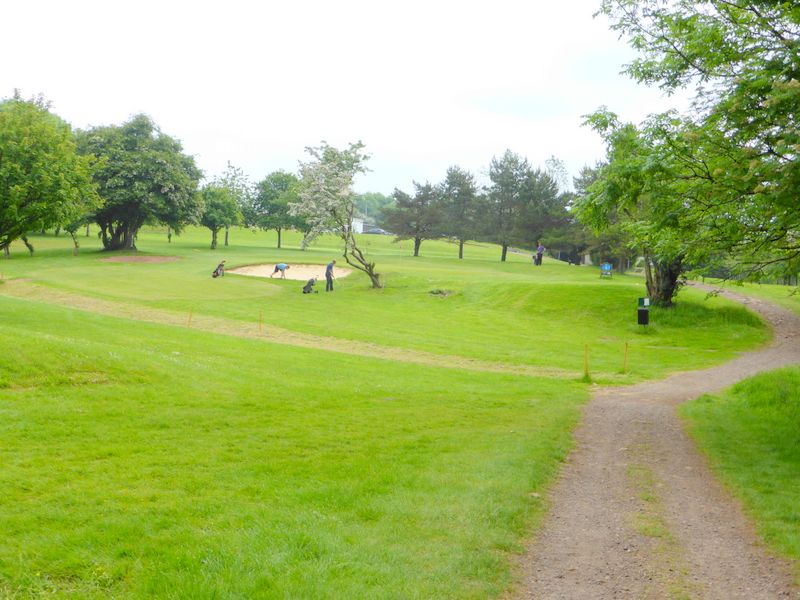 Route crossing Ridgeways Golf Course