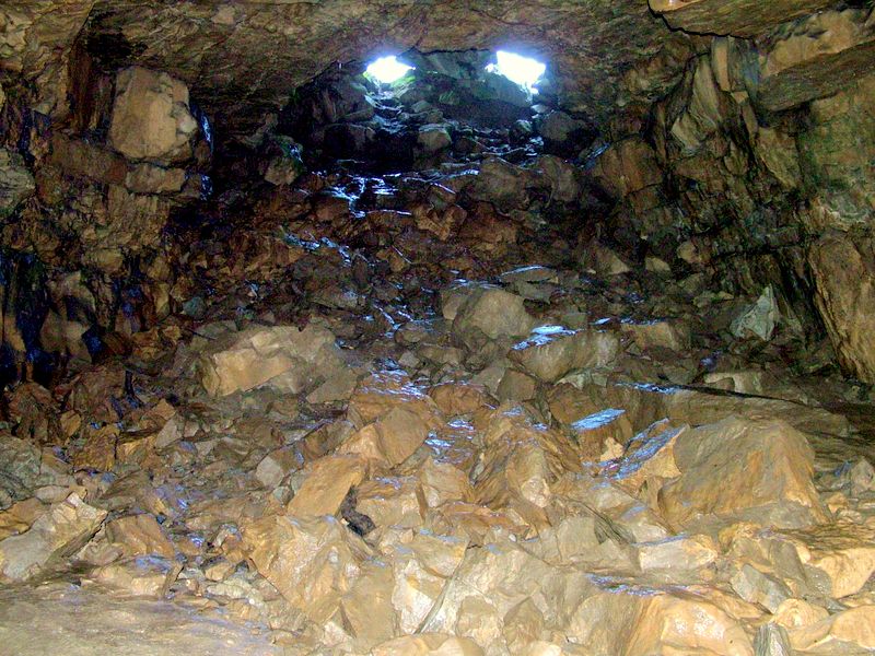 Inside Large Cave, Eglwys Faen on Llangattock Escarpment
