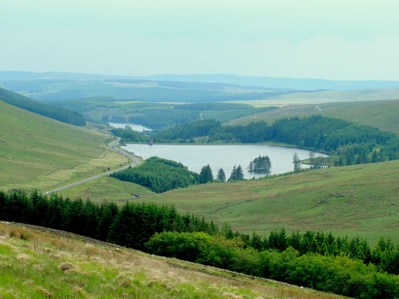 Brecons & Cantref Reservoirs from above Storey Arms