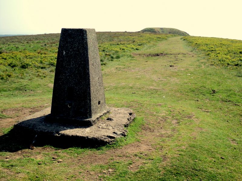 Trig Point and Hill Fort on Summit of Twmbarlwm